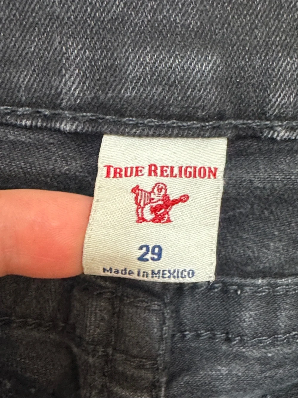 True Religion Jeans Ricky 29 Men's Black Straight-Leg Distressed & Stains